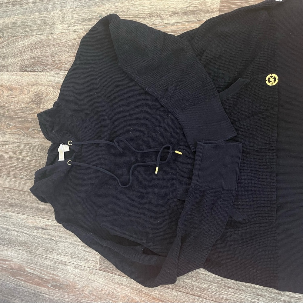 Michael Kors Black Hoodie with Gold Details